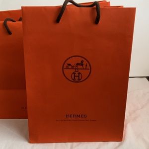 Authentic Hermes Paper Bags and Ribbon